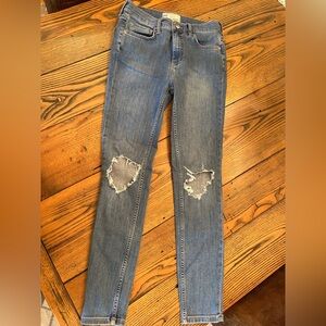 Free People Women's Jeans, Medium Wash Distressed, Size 28